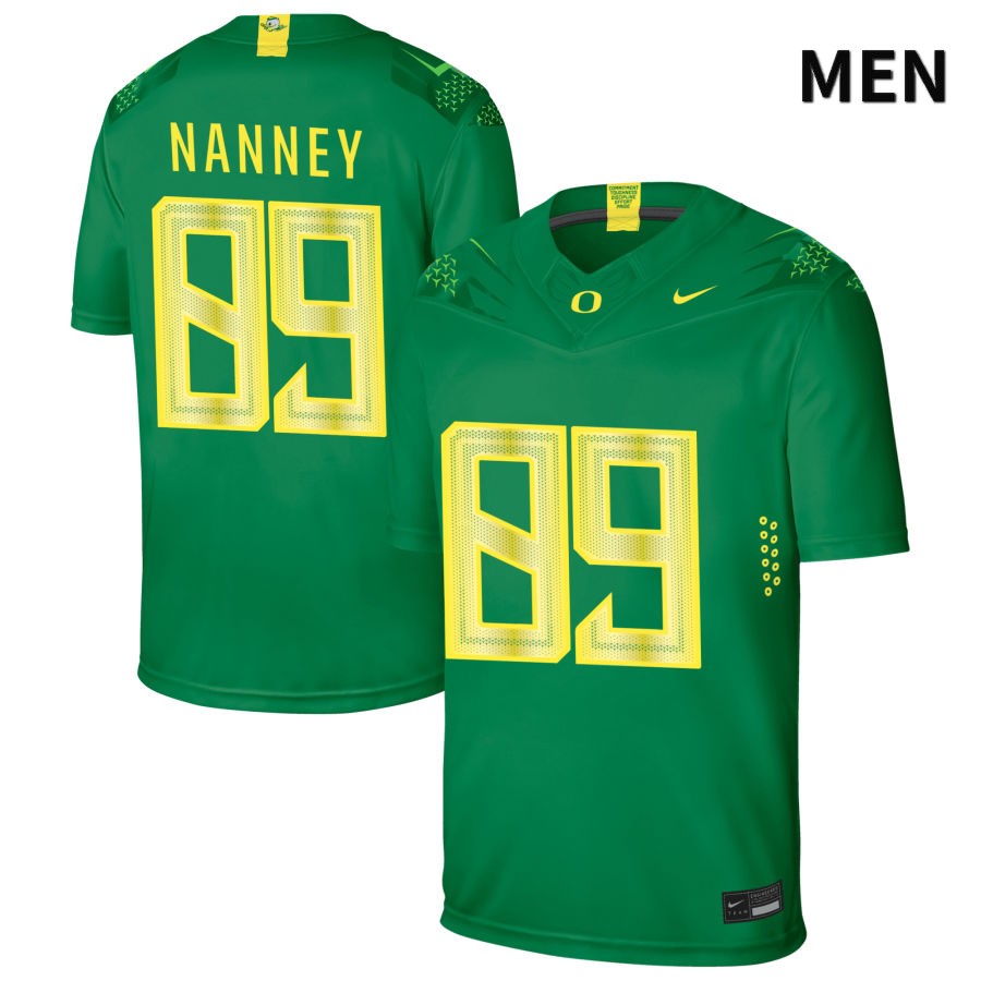 Oregon Ducks Men's #89 Tyler Nanney Football College Authentic Green NIL 2022 Nike Jersey DYQ24O5O